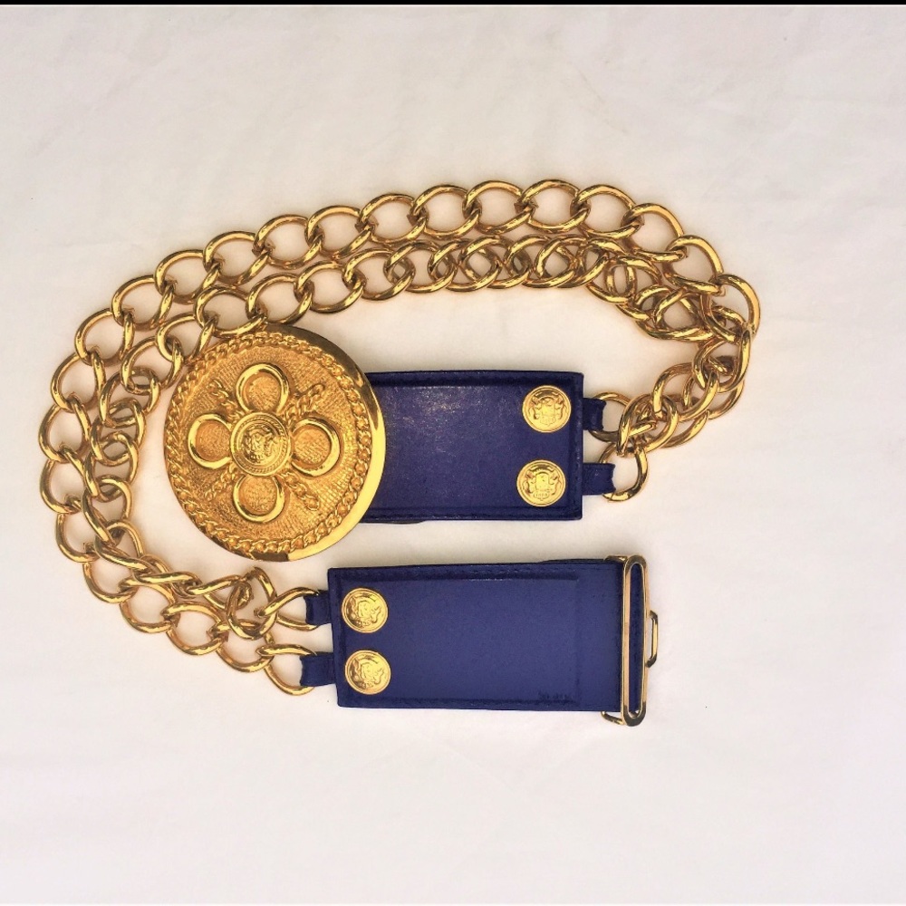 St. John blue vintage belt - RUNAWAY